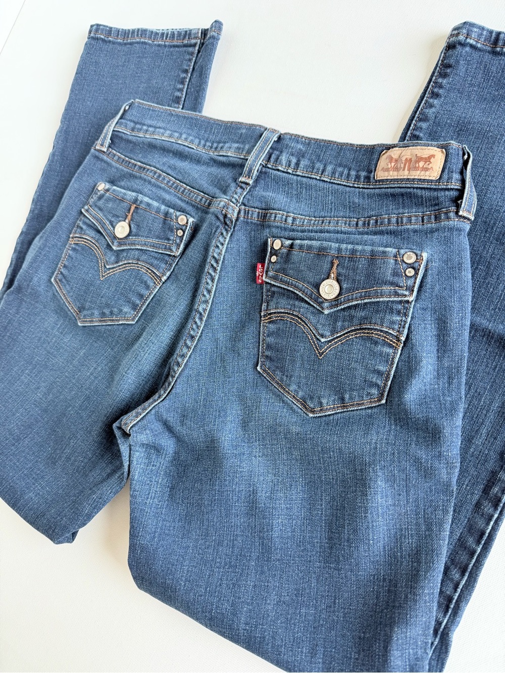 Levi’s 505 Straight Leg Jeans 29 Medium Wash Y2K Flap Pocket Denim - Picture 9 of 12